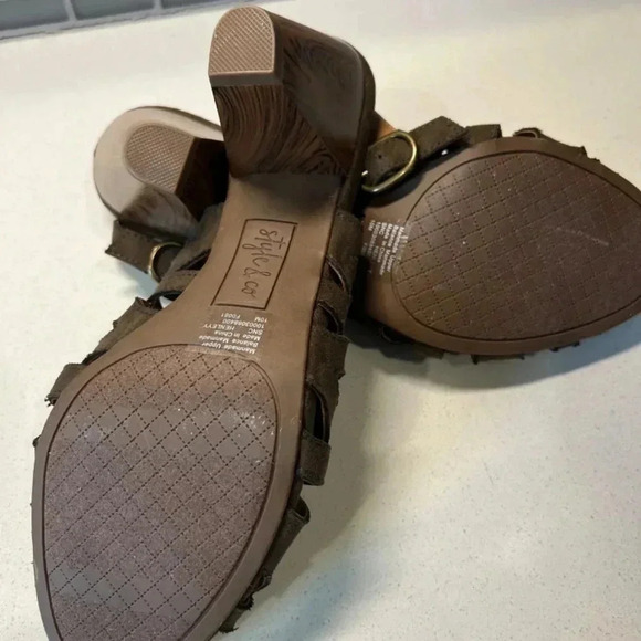 Style & Co Olive Suede Slingback Heels Size 10 - Picture 10 of 16